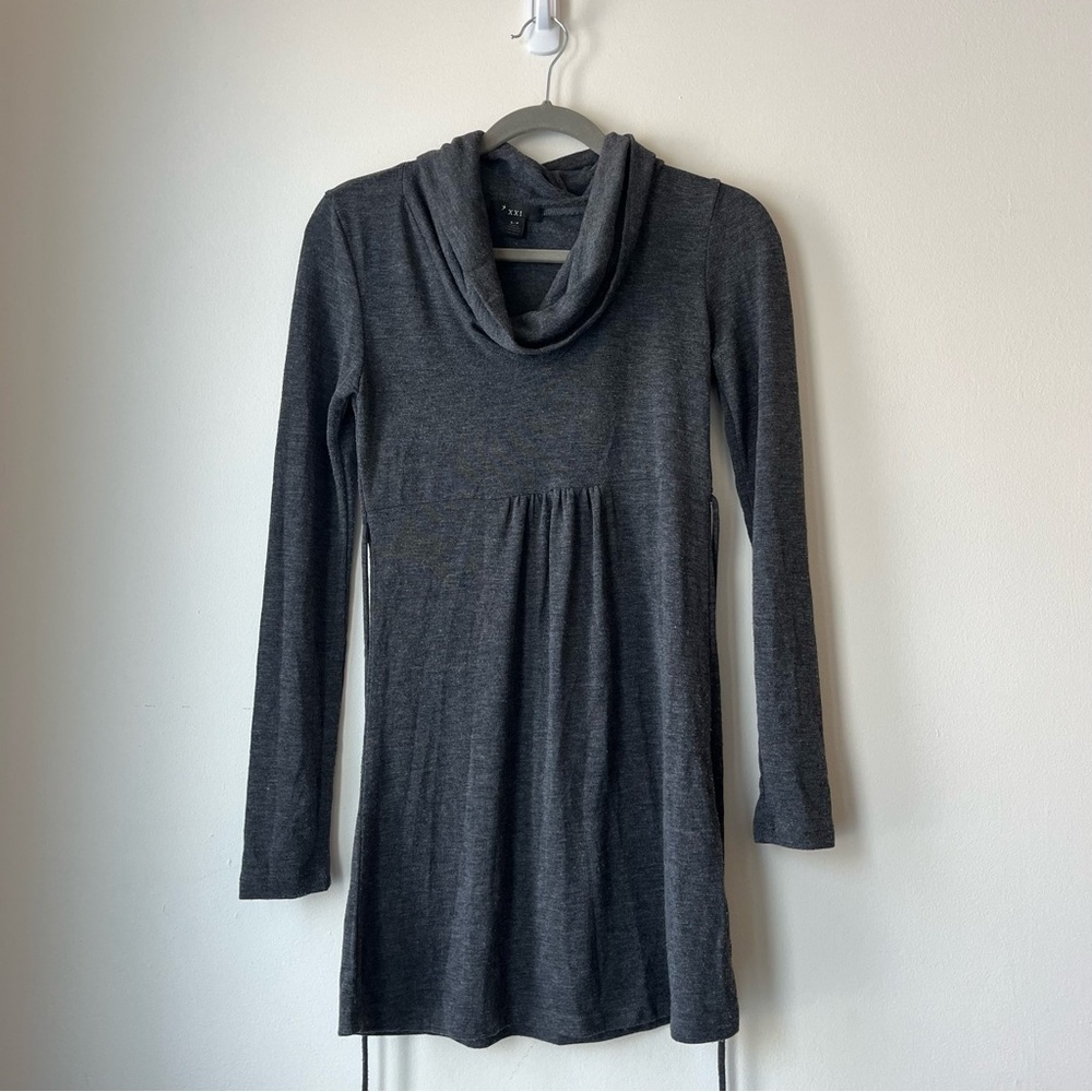tunic cowl neck drawstring y2K long sleeve shirt XXI size small
